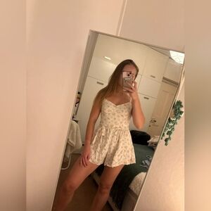 Cream Tickled Teal Mini Dress, S